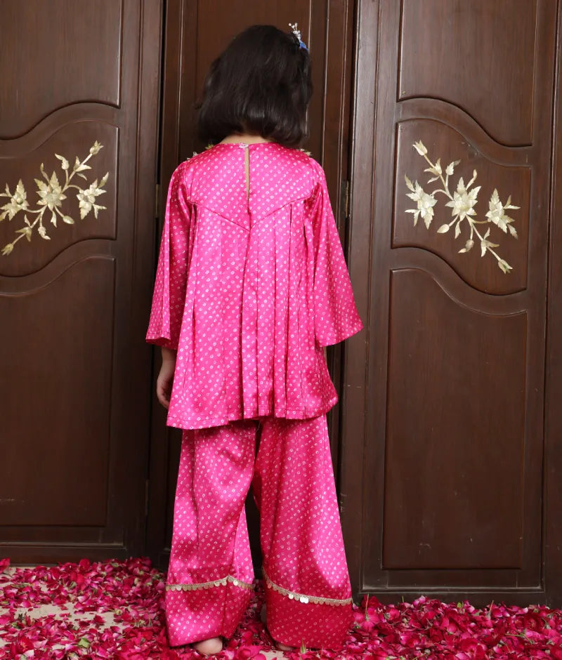 Pret Pink Bandhej Kurti with Salwar
