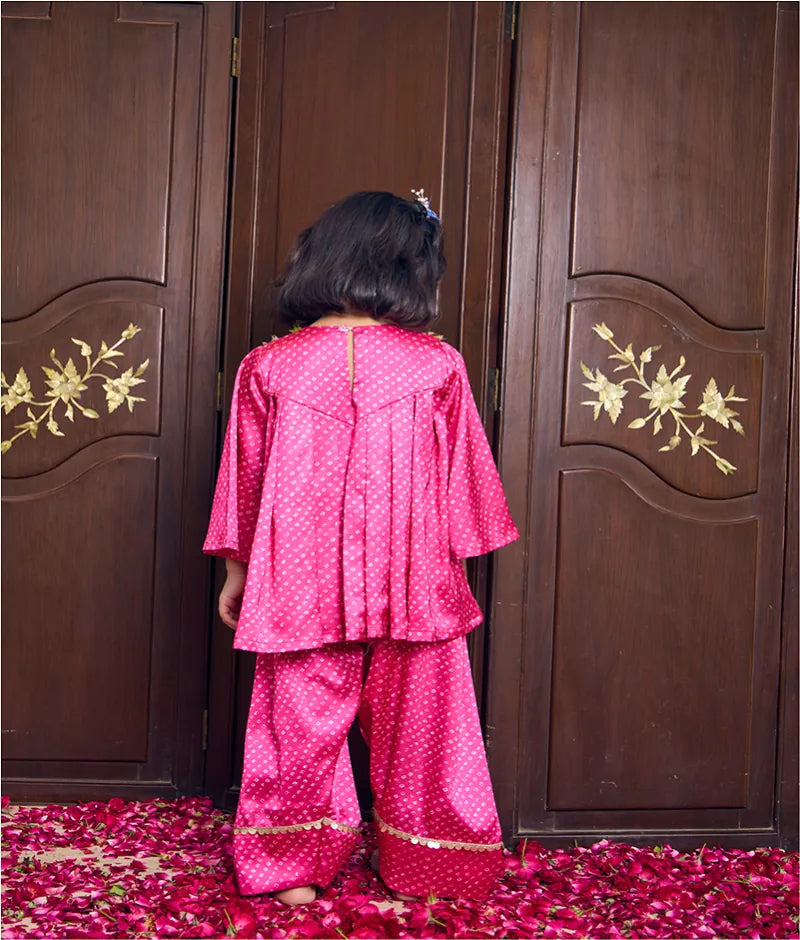 Pret Pink Bandhej Kurti with Salwar