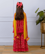 Pret Pink Printed Kurti Sharara Set