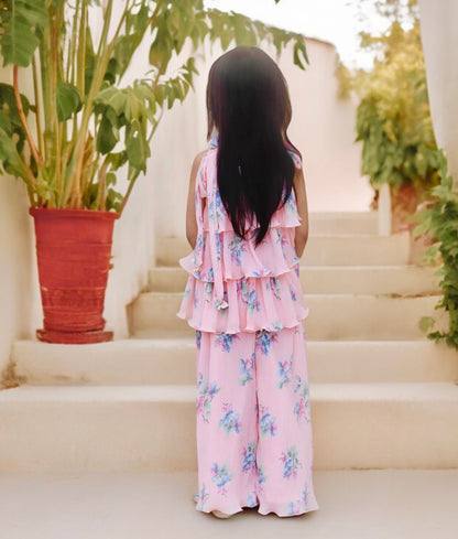 Pret Printed Layered kurti with Plazzo