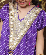 Pret Purple Bandhej Kurti with Dhoti