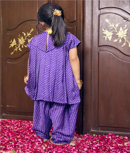 Pret Purple Bandhej Kurti with Dhoti