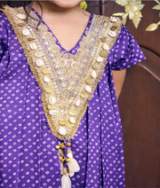 Pret Purple Bandhej Kurti with Dhoti