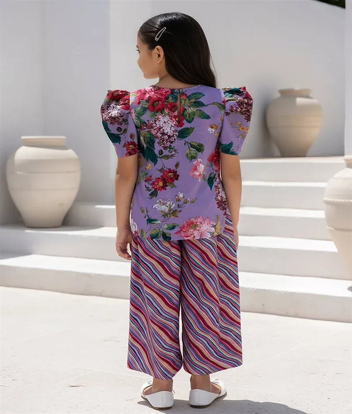 Pret Purple Printed Kurti with Plazo