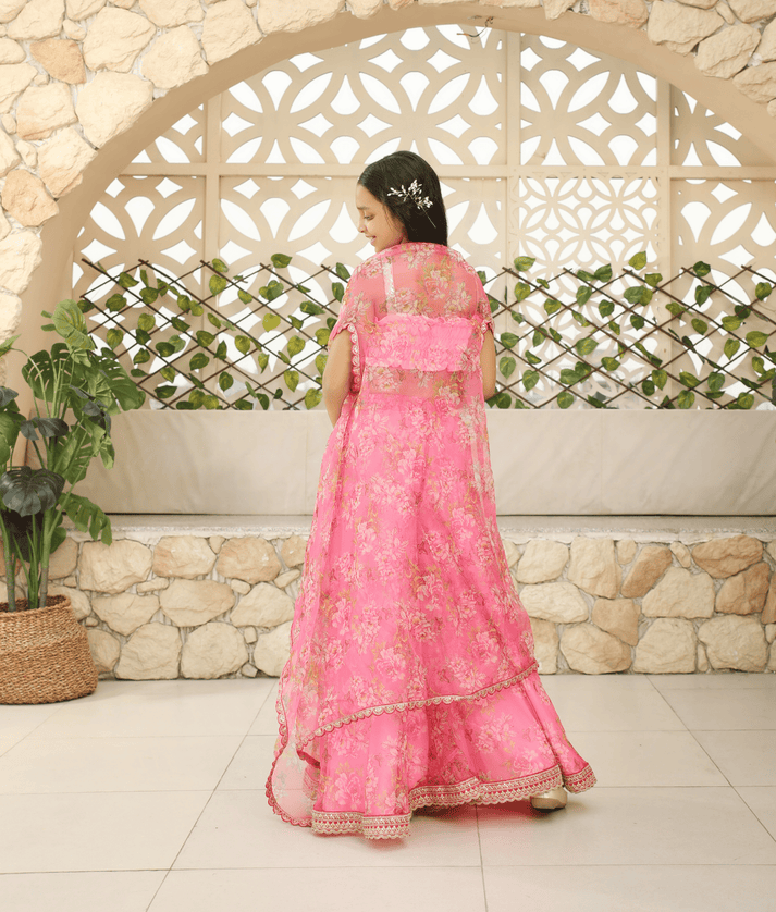 Pret Sequence Embroidered Top with Plazzo for Girls