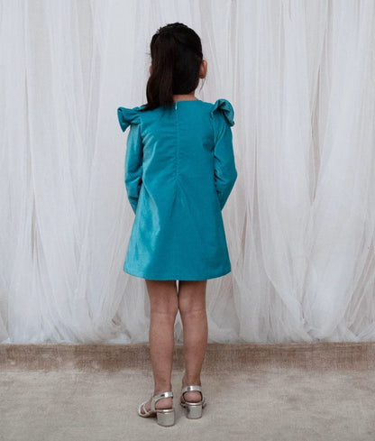 Pret Teal Blue Velvet Dress