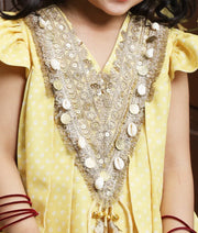 Pret Yellow Bandhej Kurti with Dhoti