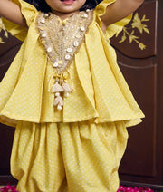 Pret Yellow Bandhej Kurti with Dhoti