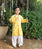 Yellow Hearts & Stripe Printed Kurta with Salwar