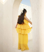 Pret Yellow Printed Kurti & Plazzo Set