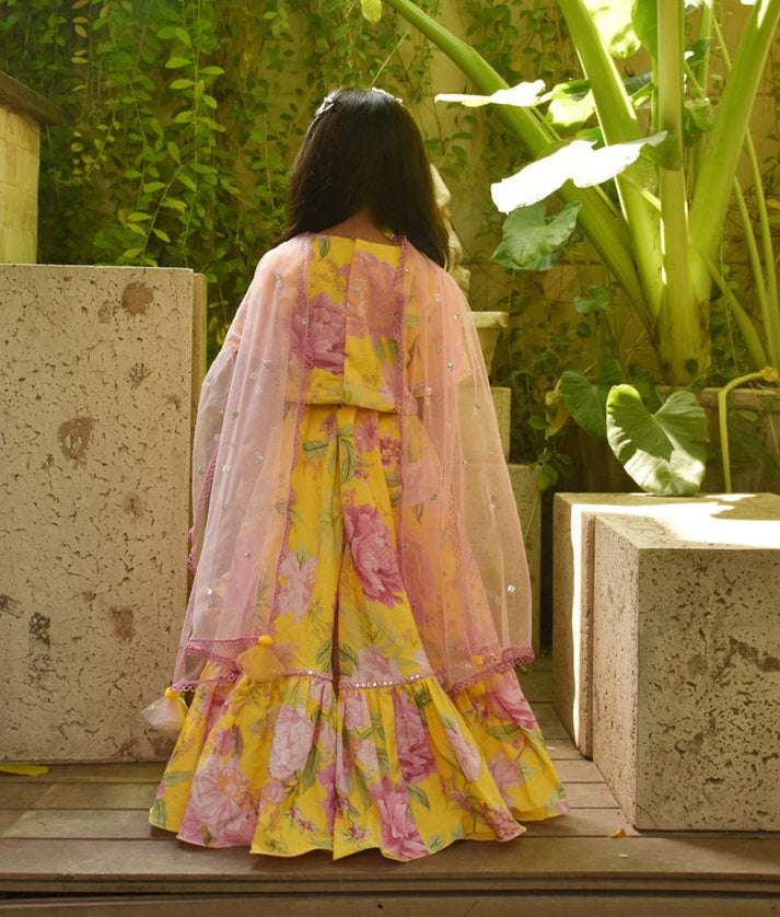 Pret Yellow Printed lehenga Choli