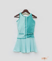 Aqua Blue Swim Wear with Cape for Girls