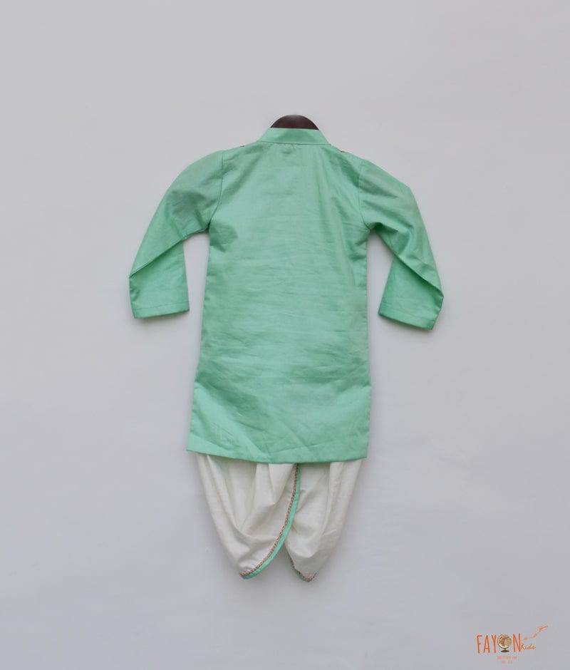 Fayon Kids Aqua Green Kurta with Dhoti for Boys