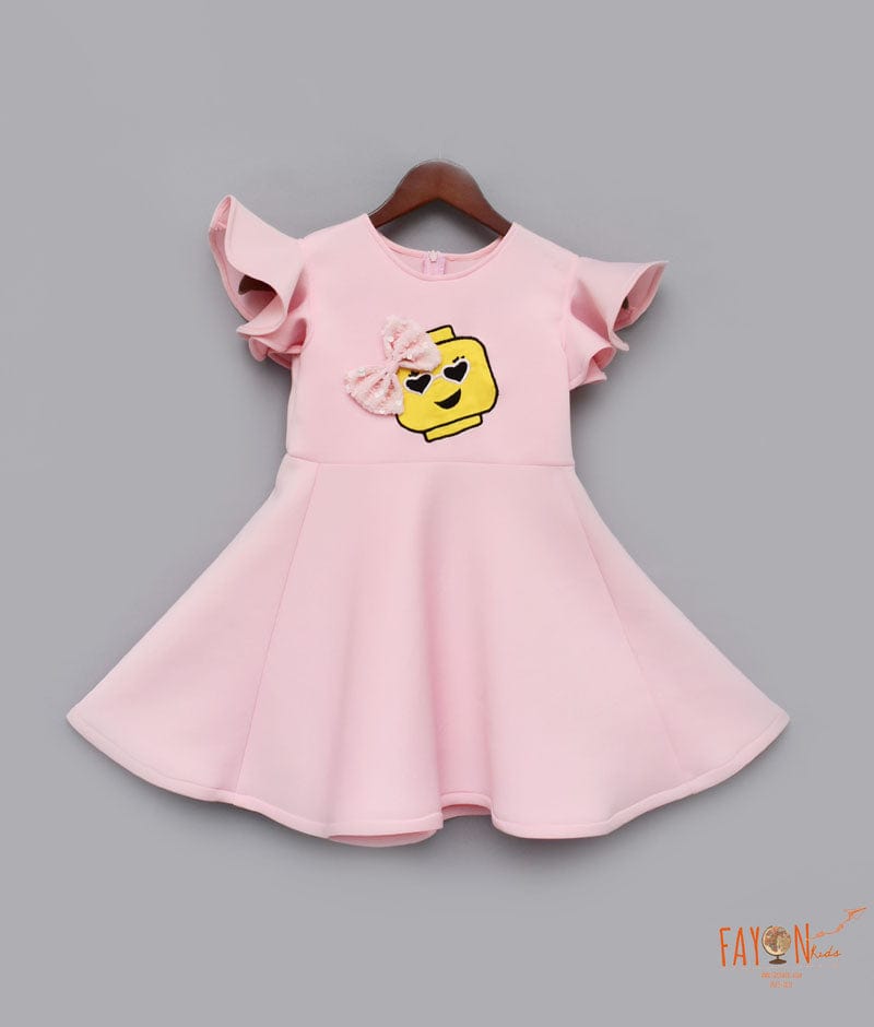 Fayon Kids Baby Pink Neoprene Dress for Girls