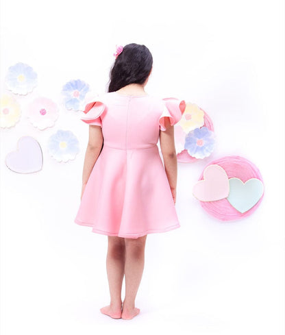Fayon Kids Baby Pink Neoprene Dress for Girls