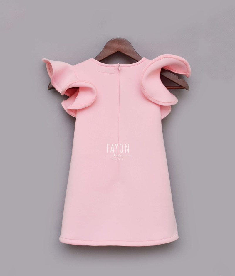 Fayon Kids Baby Pink Neoprene Unicorn Dress for Girls