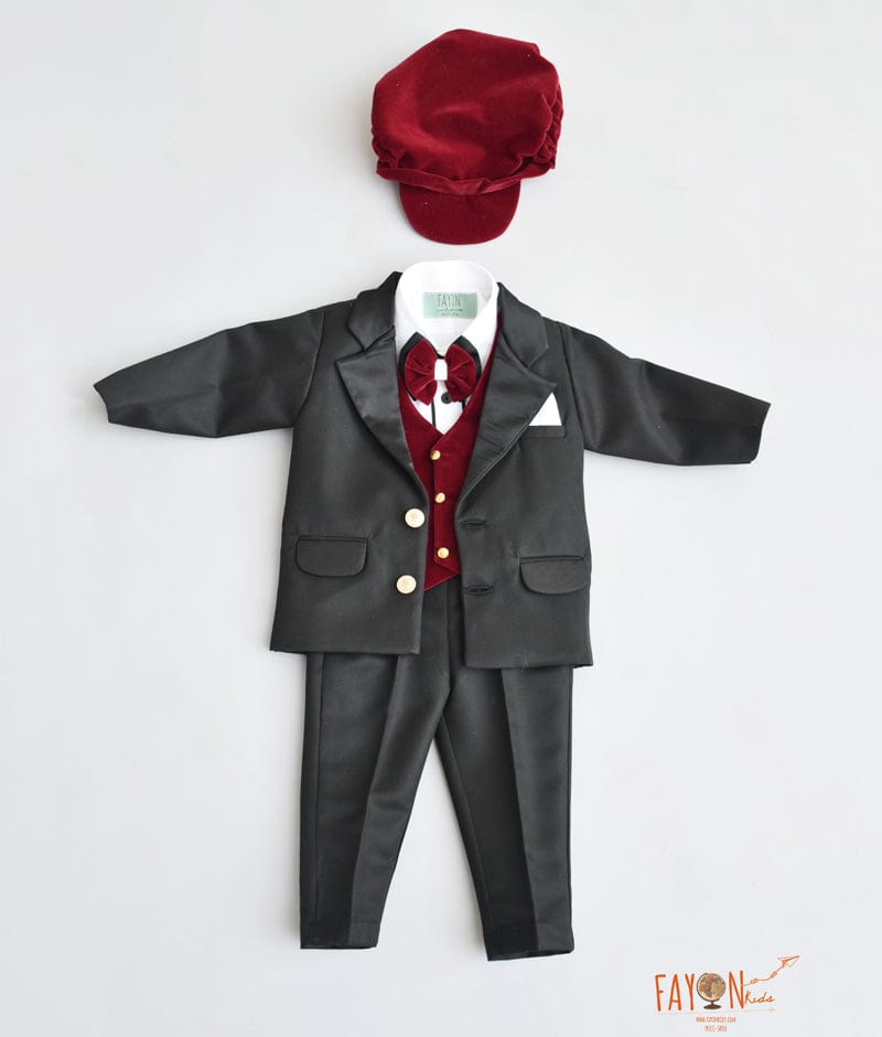 Fayon Kids Black Coat Set for Boys