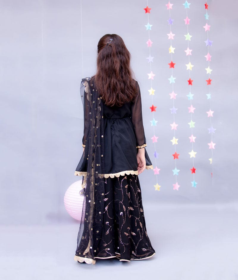 Black Georgette Sharara Suits, For Party Wear, Size: Free Size at Rs  2500/piece in Kolkata
