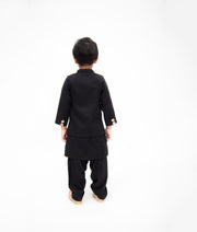 Black Jacket with Kurta Salwar for Boys