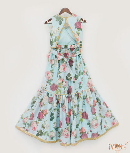 Blue floral Printed Top and Sharara