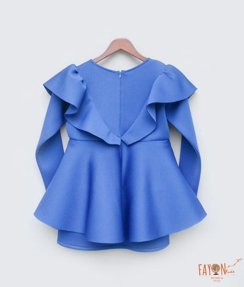 Blue Neoprene Dress for Girls