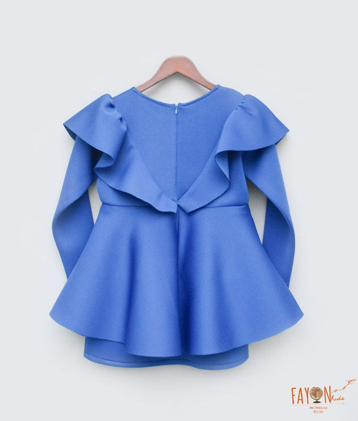 Blue Neoprene Dress for Girls