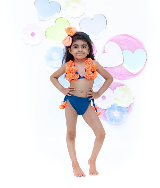 Fayon Kids Blue Peach Swim Wear for Girls