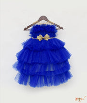 Blue Shimmer Net Gown for Girls