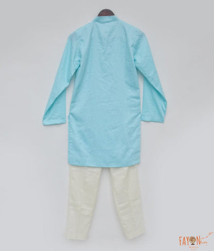 Fayon Kids Blue Silk Kurta and Pant for Boys