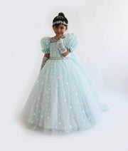 Blue Star Net Gown for Girls