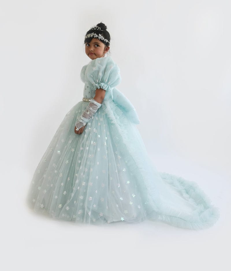 Blue Star Net Gown for Girls