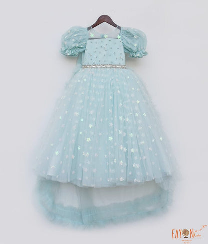 Blue Star Net Gown for Girls