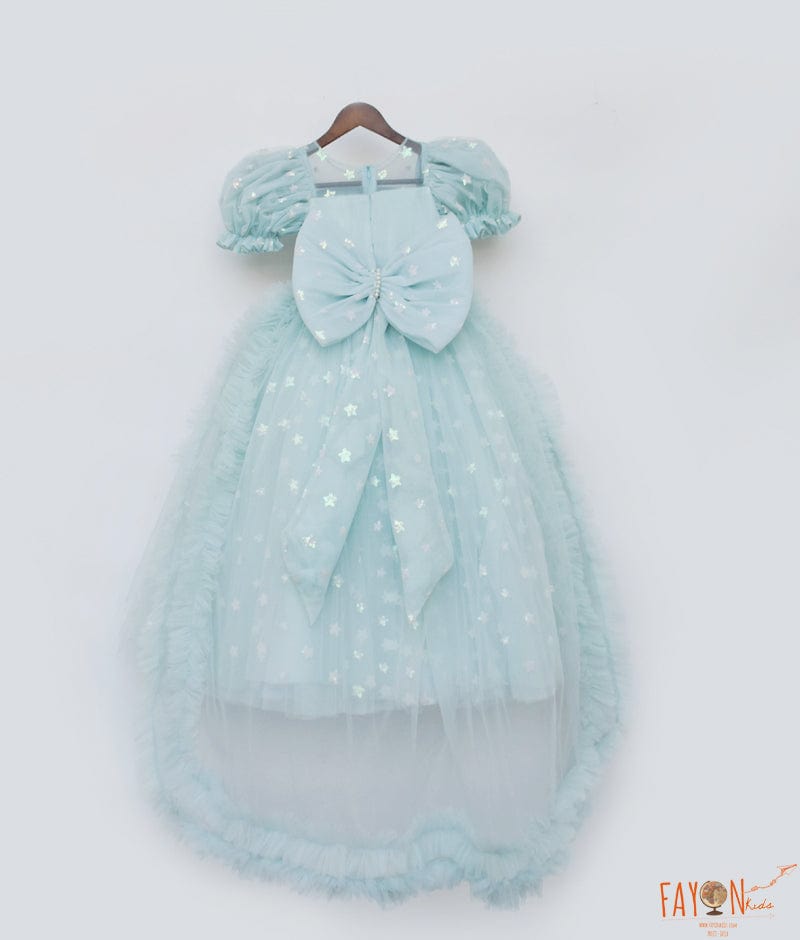 Blue Star Net Gown for Girls