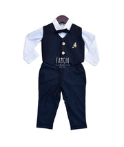 Blue Waist Coat with White Shirt Pant for Boys
