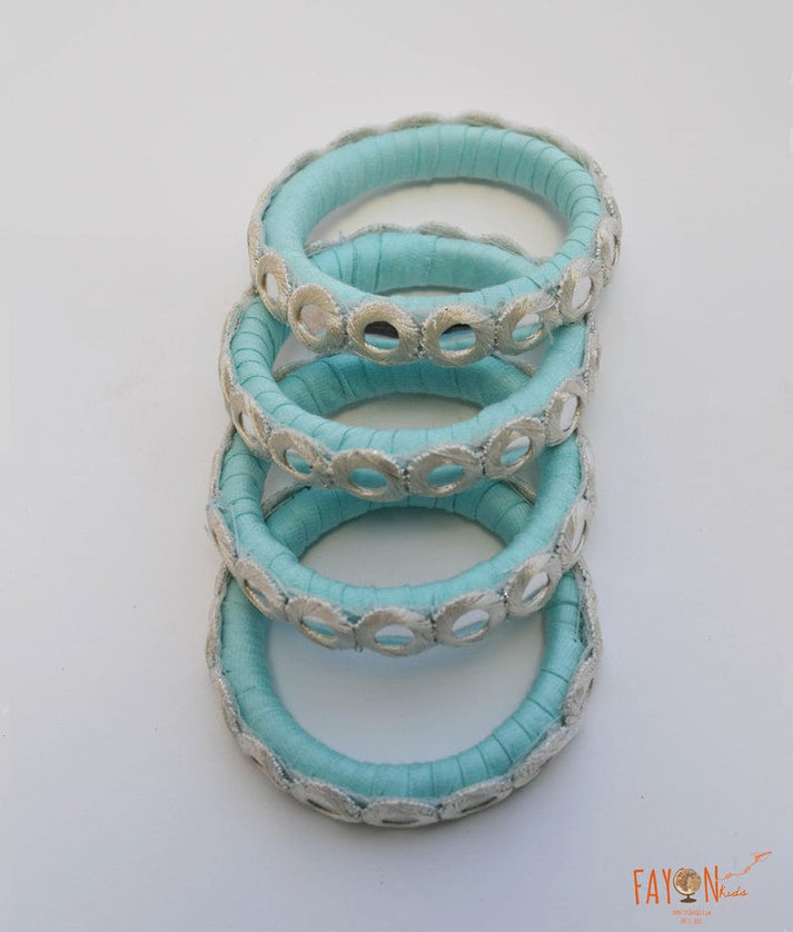 Fayon Kids Blue White Mirror Bangle for Girls