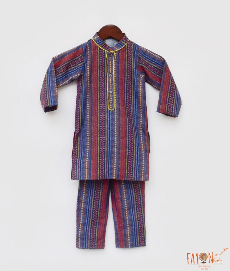 Fayon Kids Charcoal Printed Kurta Pant for Boys