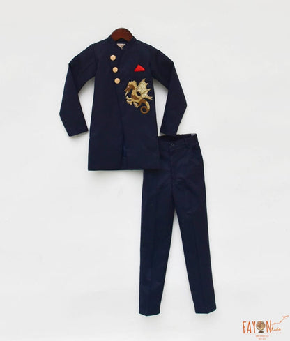 Dark Blue Bandgala with Pant for Boys