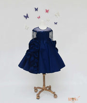 Dark Blue Silk Gown for Girls