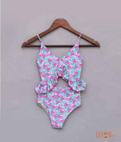 Fayon Kids Flamingo Printed Swim Wear for Girls