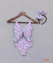 Flamingo Printed Swim Wear for Girls