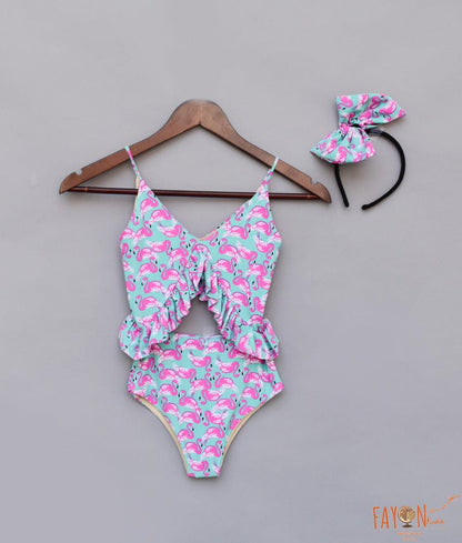 Fayon Kids Flamingo Printed Swim Wear for Girls