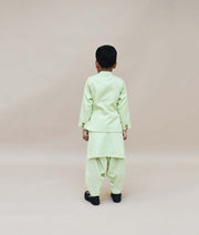 Green Jacket with Kurta Salwar for Boys