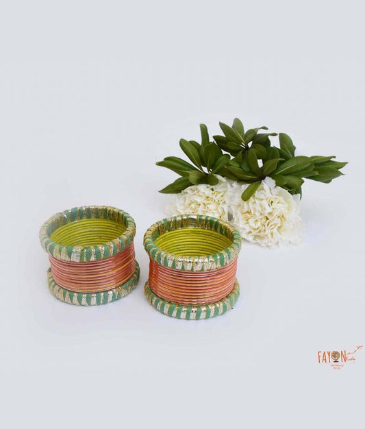 Fayon Kids Green Peach Kada with Bangle for Girls