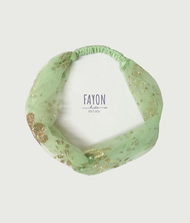 Fayon Kids Green Shimmer Knotted Band for Girls