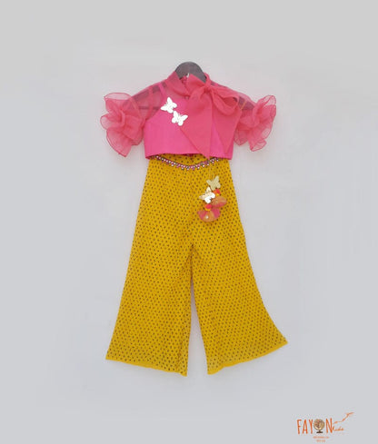 Fayon Kids Hot Pink Yellow with Top and Pant for Girls