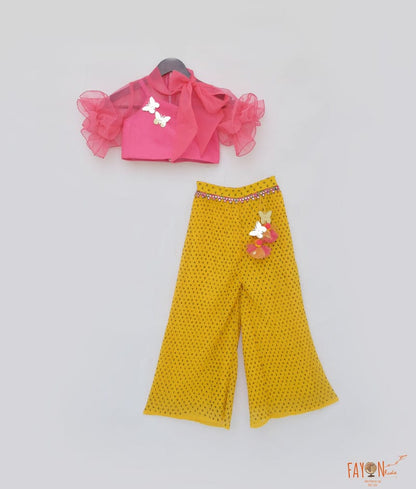 Fayon Kids Hot Pink Yellow with Top and Pant for Girls
