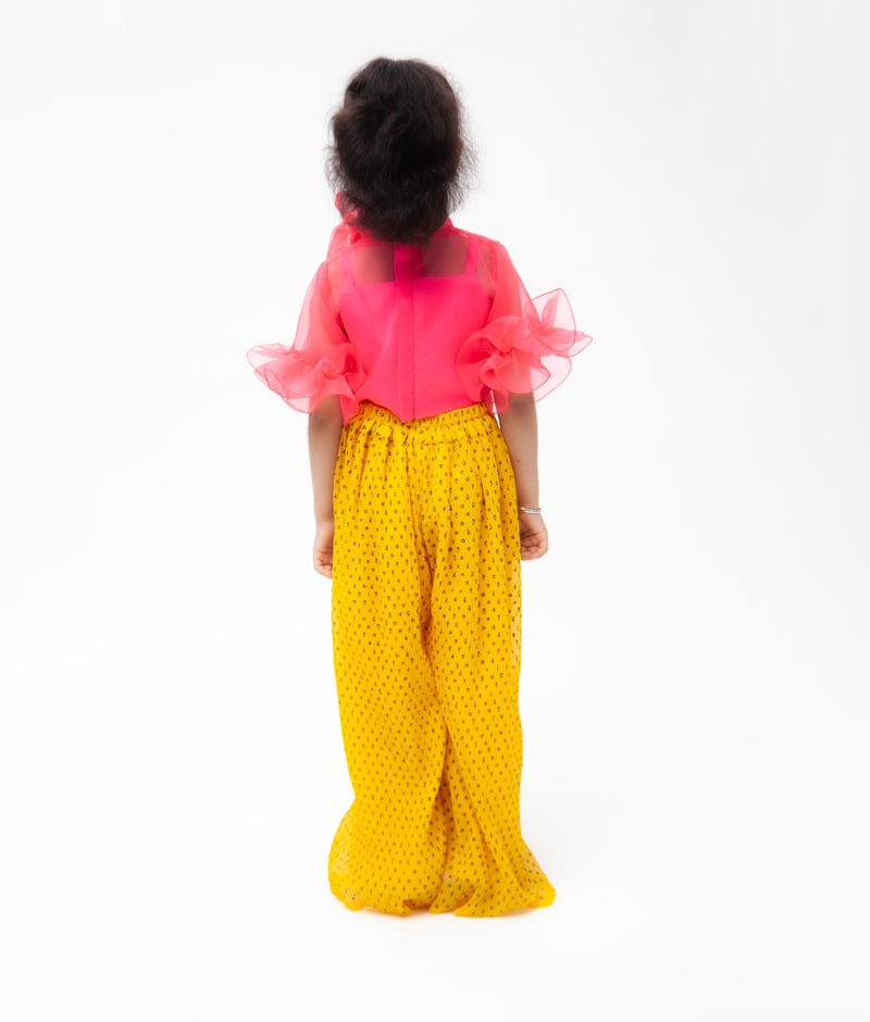 Fayon Kids Hot Pink Yellow with Top and Pant for Girls