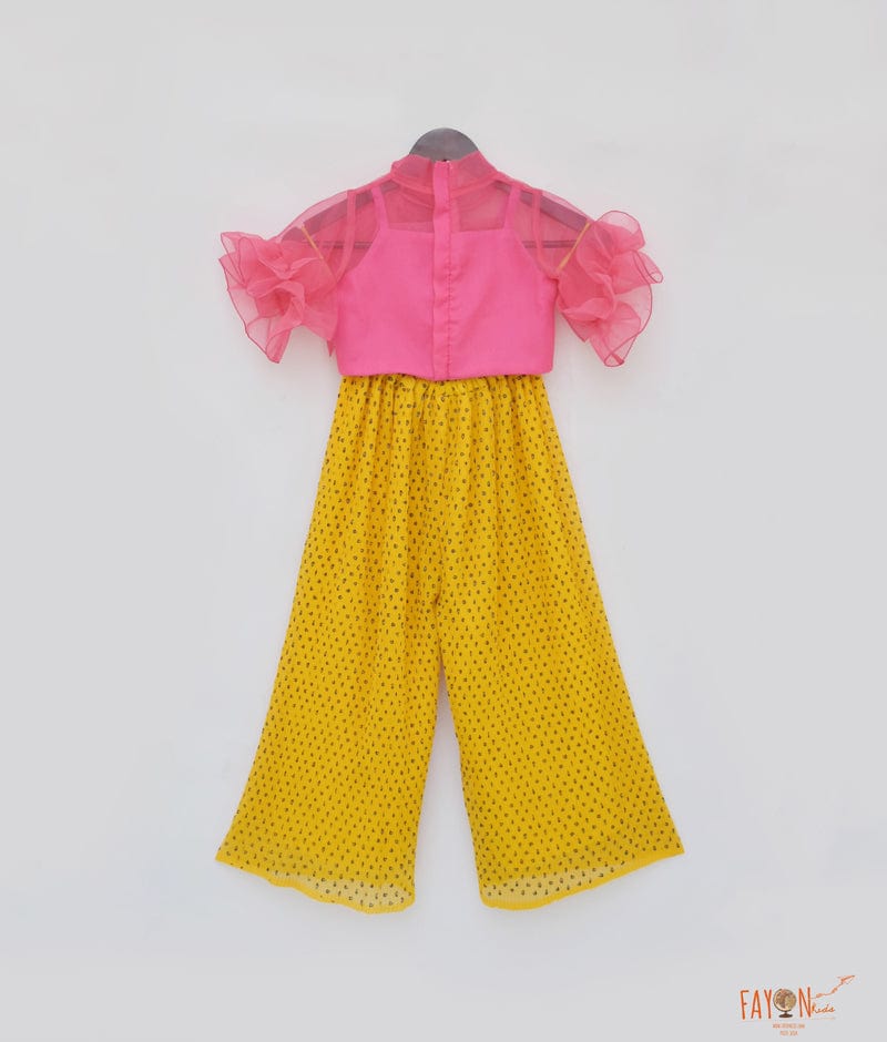 Fayon Kids Hot Pink Yellow with Top and Pant for Girls