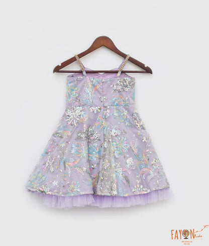 Fayon Kids Lilac Sequins Embroidery Dress for Girls