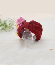 Fayon Kids Maroon Hairband with Flowers for Girls